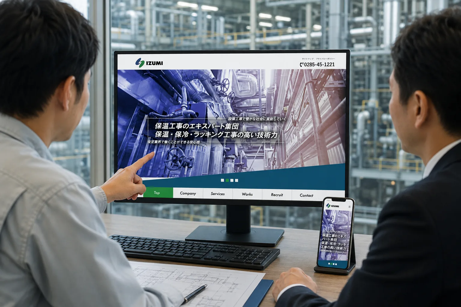 泉工業株式会社様のWEBサイトを利用する場面