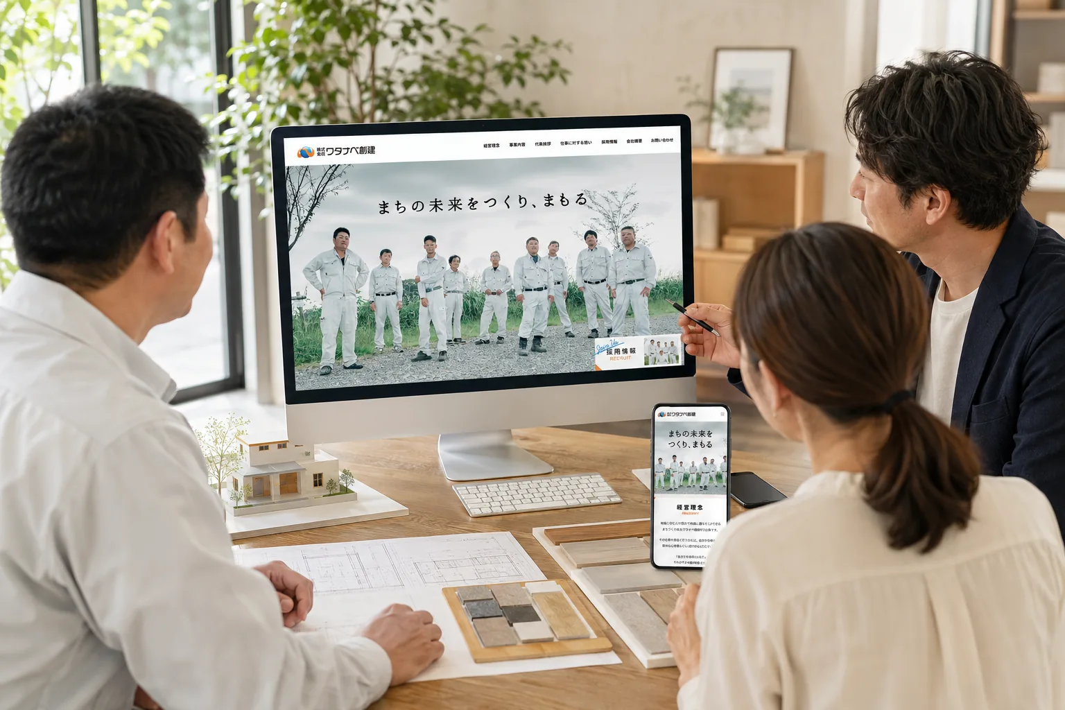 株式会社ワタナベ創建様のWEBサイトを利用する場面