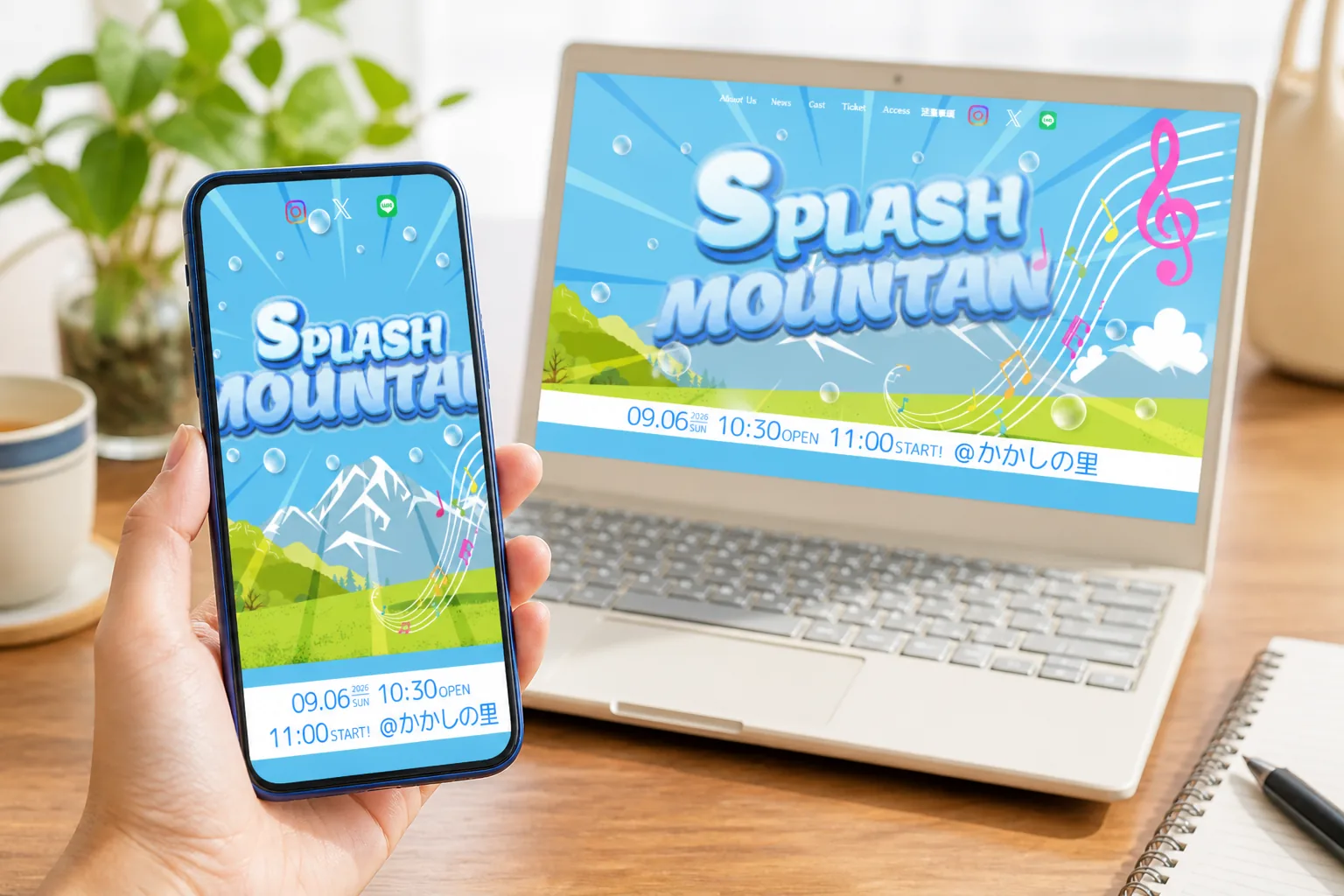 SPLASH MOUNTAIN様のWEBサイトを利用する場面