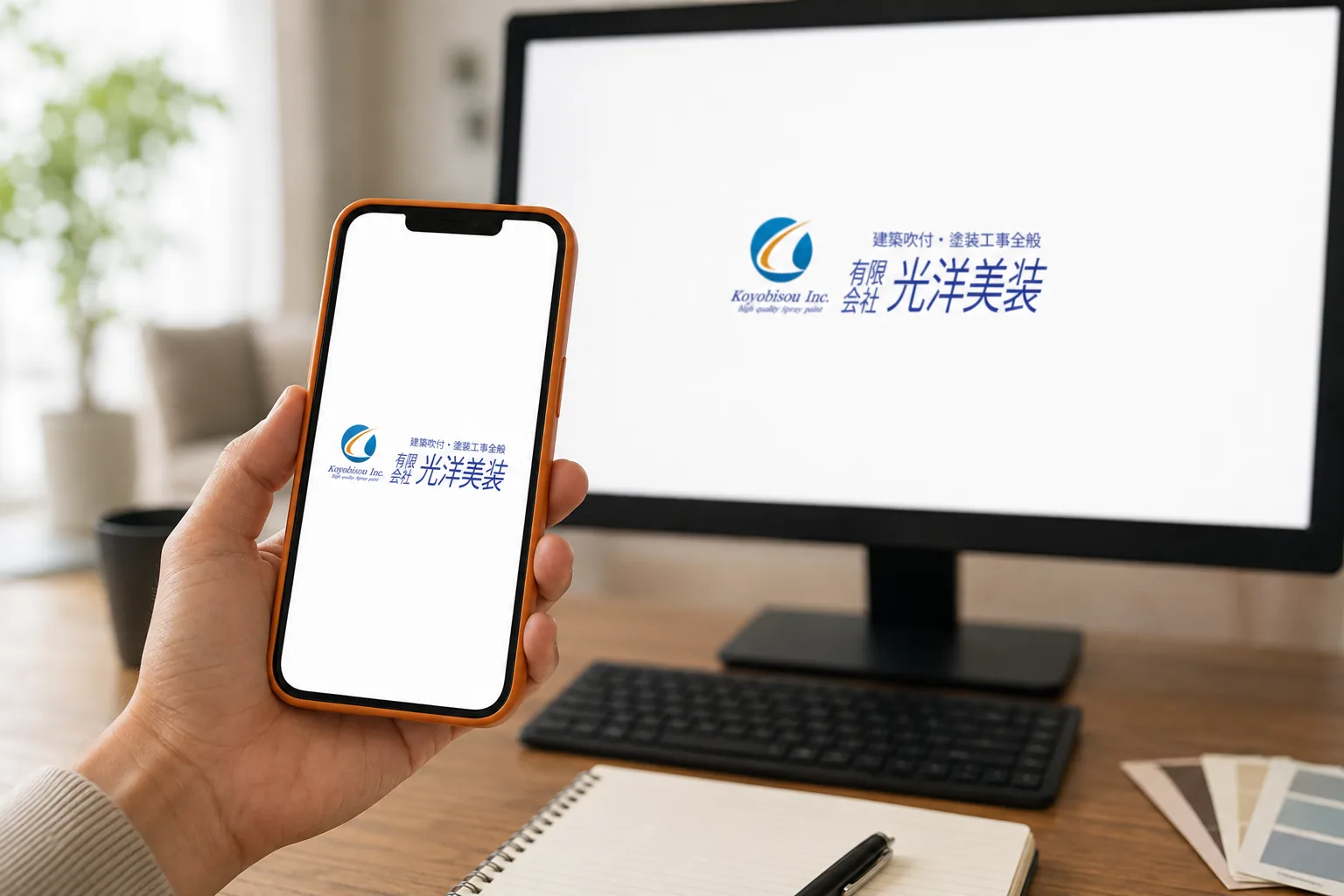 光洋美装様のWEBサイトを利用する場面
