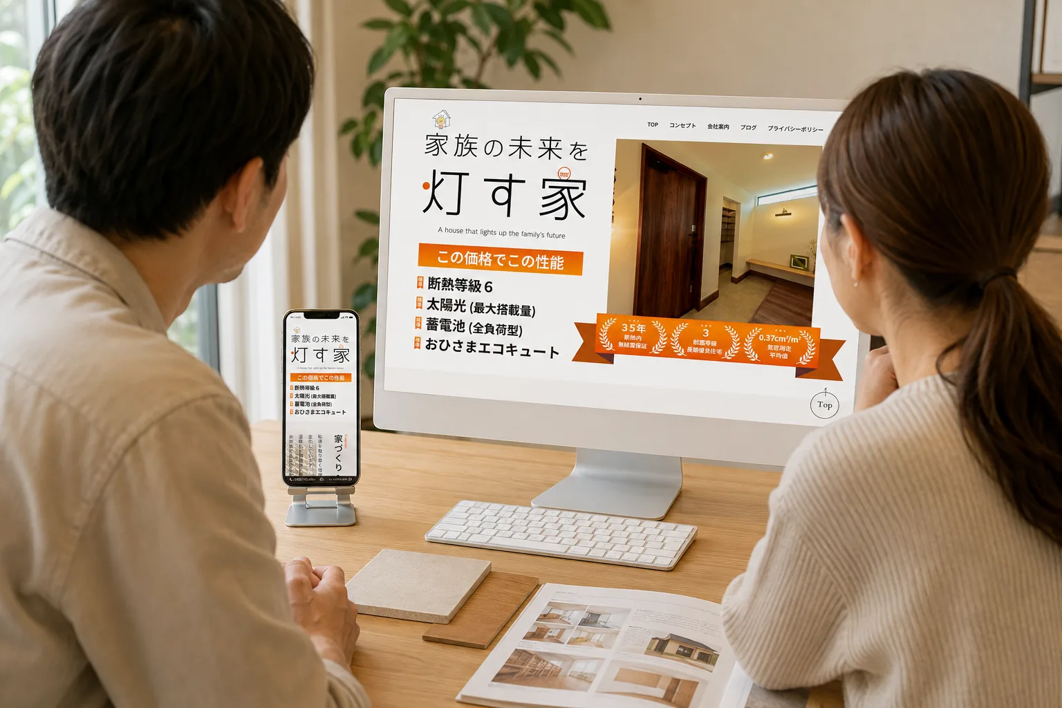 家族の未来を灯す家様のWEBサイトを利用する場面
