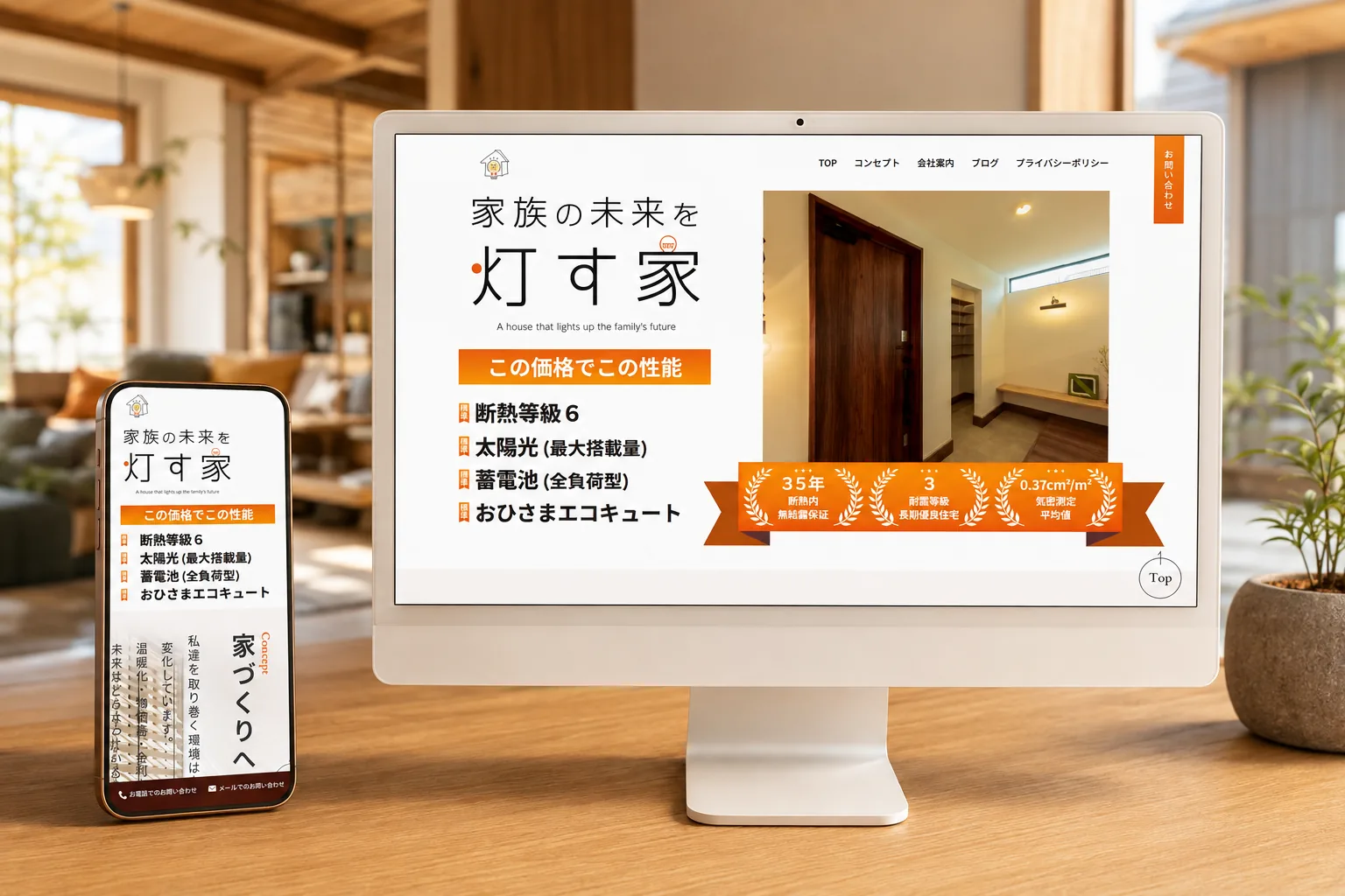 性能の先にある豊かな暮らしを描く、住宅ブランドWEBサイト