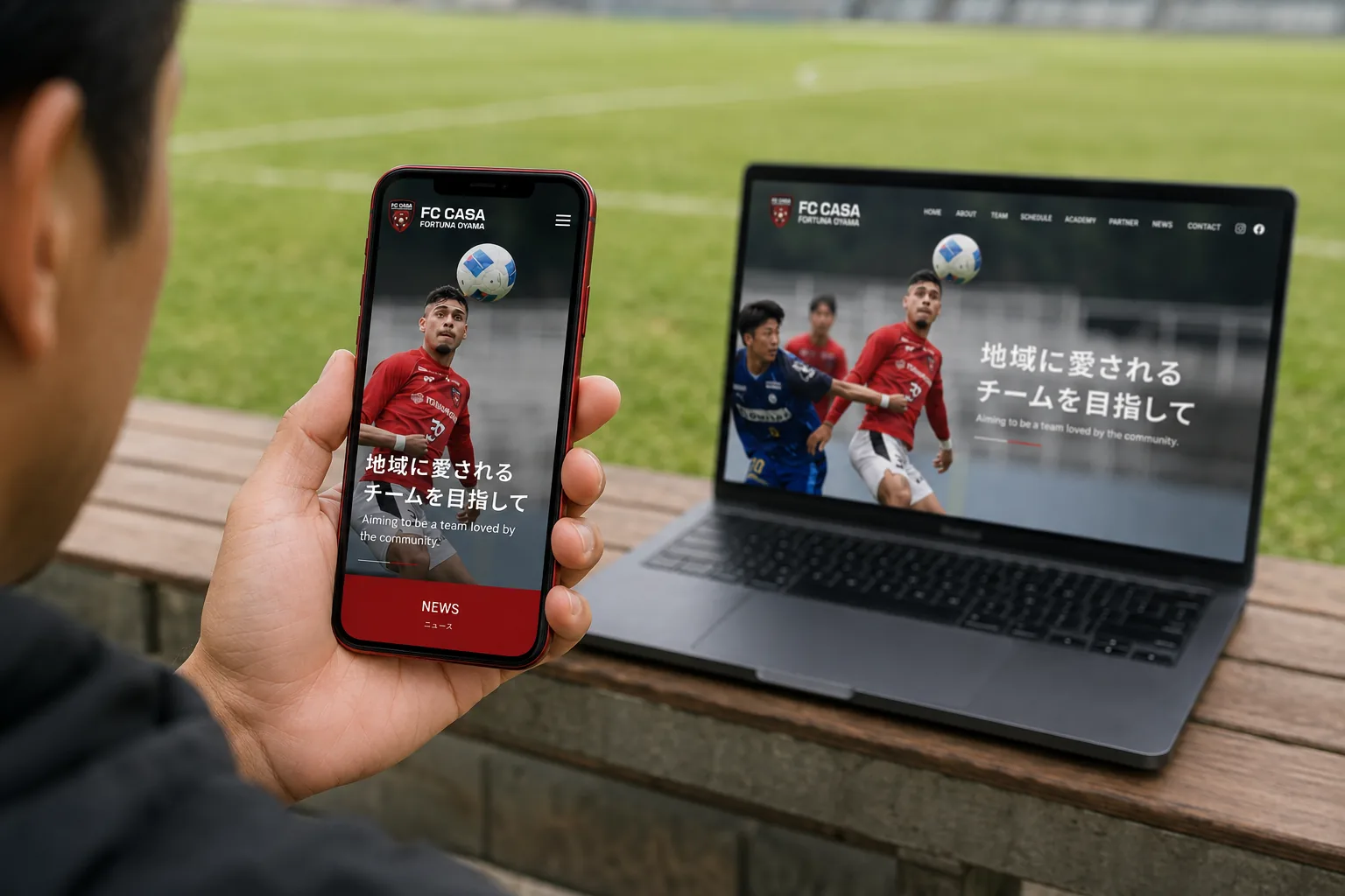FC CASA様のWEBサイトを利用する場面