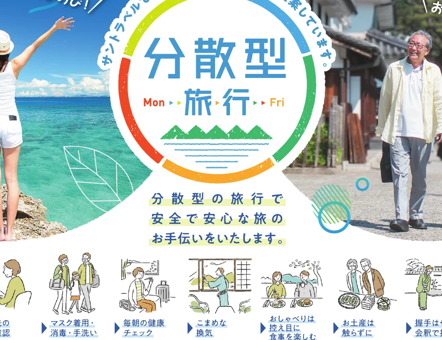 旅行時の新しいエチケットをイラストで紹介するハガキDMの詳細