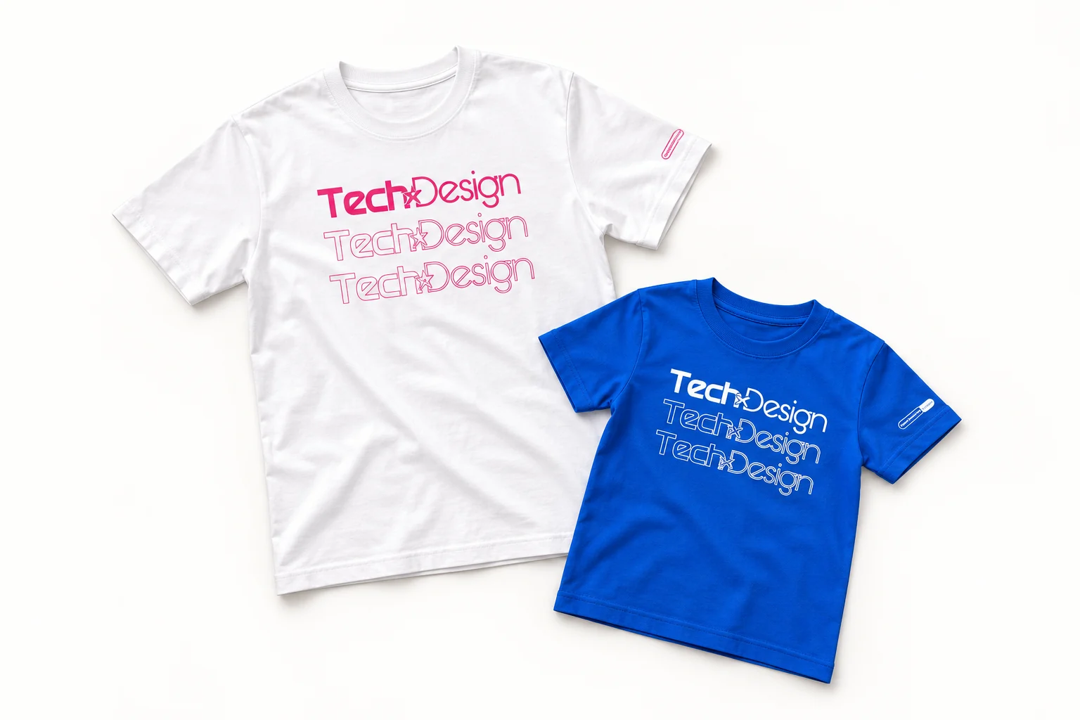 白とブルーで展開したTechDesignオリジナルTシャツ
