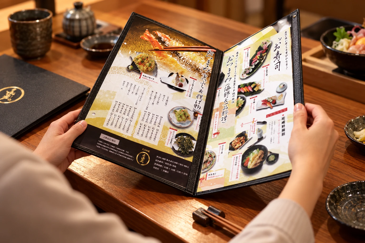豊富な料理を、選ぶ楽しさへ変える和食店のメニューブック